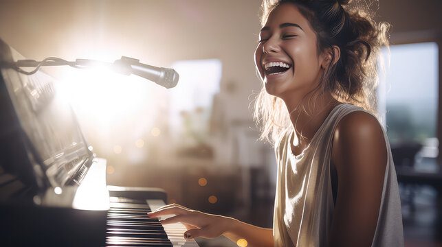 Adult learning piano